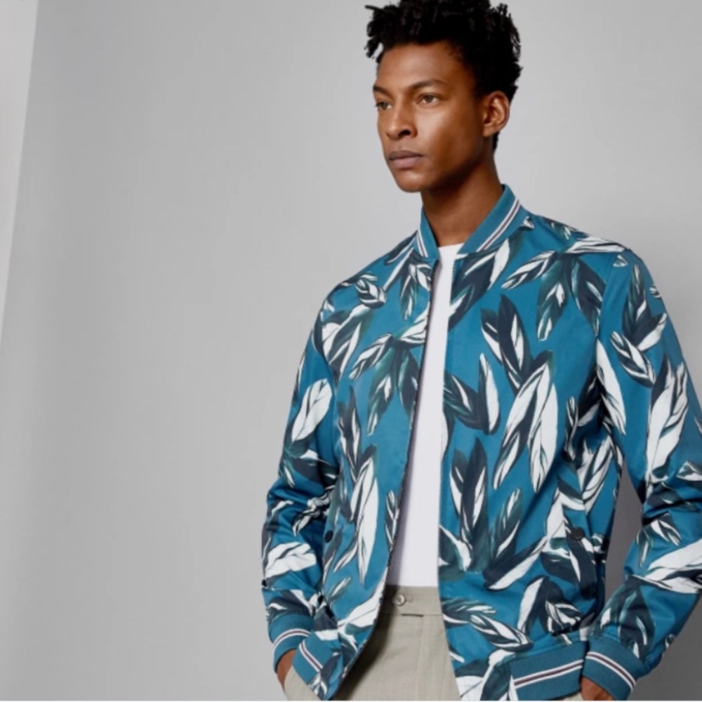 Ted Baker - Toth Leaf Print Bomber Jacket